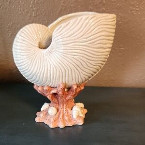 Ceramica De Cuernavaca? Limited Edition Nautical Shell Vase/Planter with Coral